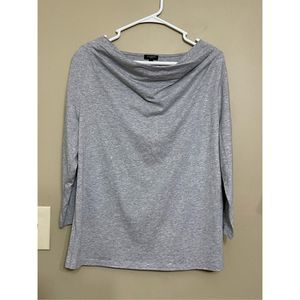 Talbots Women’s Grey Cowl Neck Long Sleeve Blouse with Silver Studs Petite XL
